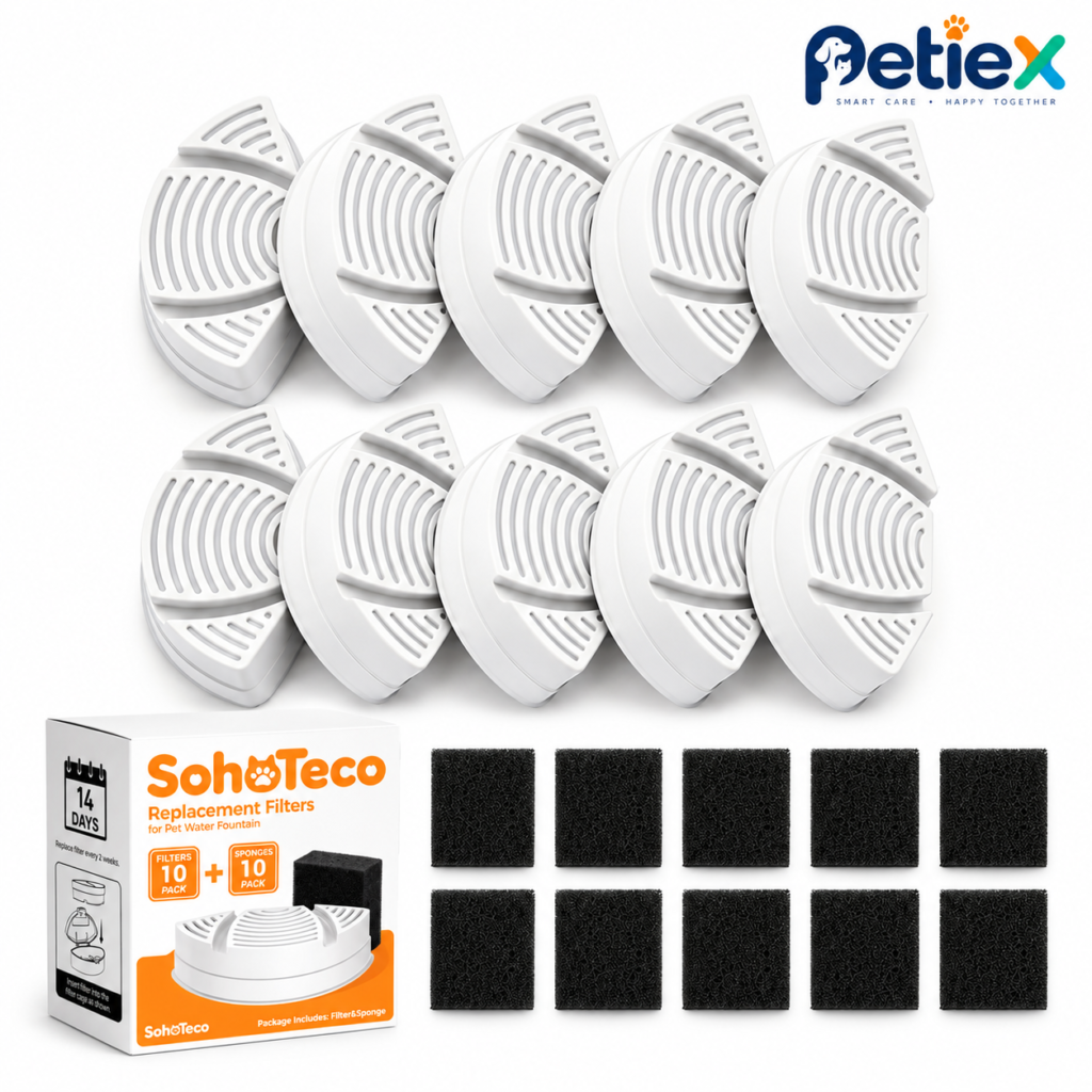 Official Replacement Filters(10filters+ 10sponges) for Pet Water Fountain ZYAFEFC - Pet Water Fountains - PETIEX