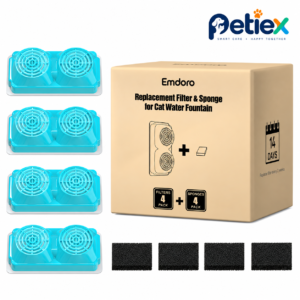 Official Replacement Filters(4filters + 4sponges) for 3.2L Cordless Cat Fountain FEFC - Pet Water Fountains - PETIEX