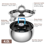 4L Cat Water Fountain PWA-06 - Pet Water Fountains - PETIEX