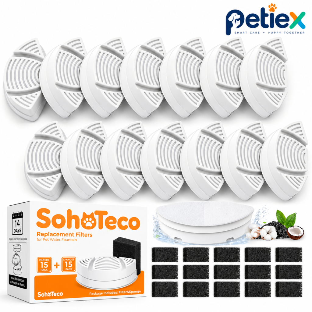 Official Replacement Filters(15filters + 15sponges) for Pet Water Fountain ZYAFEFC - Pet Water Fountains - PETIEX