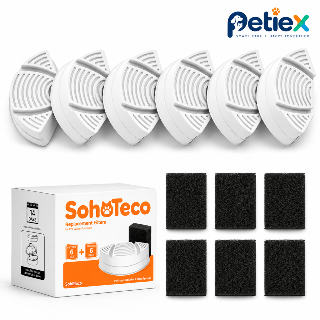 Official Replacement Filters(6filters + 6sponges) for Pet Water Fountain ZYAFEFC - Pet Water Fountains - PETIEX